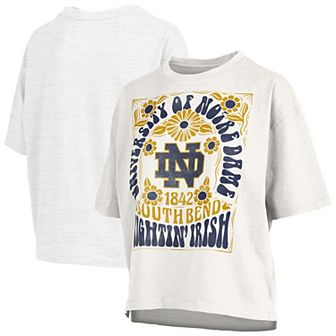 Women's Pressbox White Notre Dame Fighting Irish Harmony Oversized T-Shirt