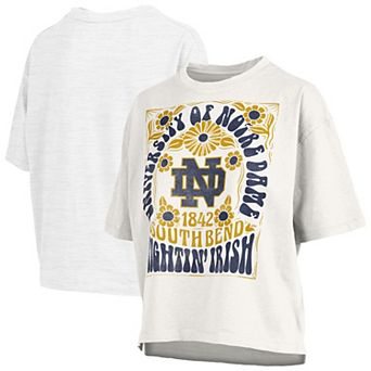 Women's Pressbox White Notre Dame Fighting Irish Harmony Oversized T-Shirt