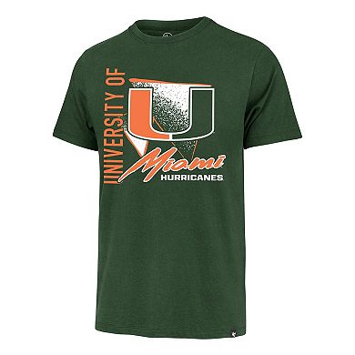 Men's '47 Green Miami Hurricanes Side Arm Franklin T-Shirt