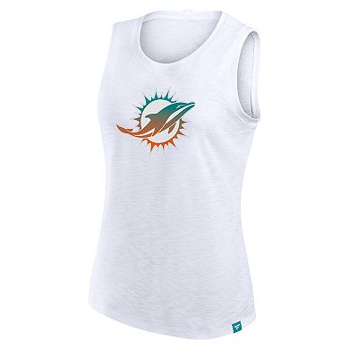 Women's Fanatics White Miami Dolphins Slub Tank Top