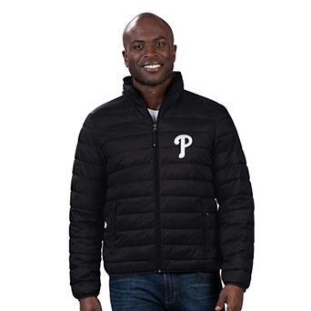 Men's G-III Sports by Carl Banks Black Philadelphia Phillies Packable Neck Pillow Full-Zip Puffer Jacket
