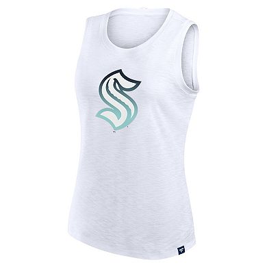 Women's Fanatics White Seattle Kraken Slub Tank Top