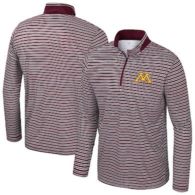 Men's Colosseum Maroon Minnesota Golden Gophers Striped Quarter-Zip Top