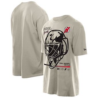 Men's New Era Tan New Jersey Devils Goalie Mask T-Shirt