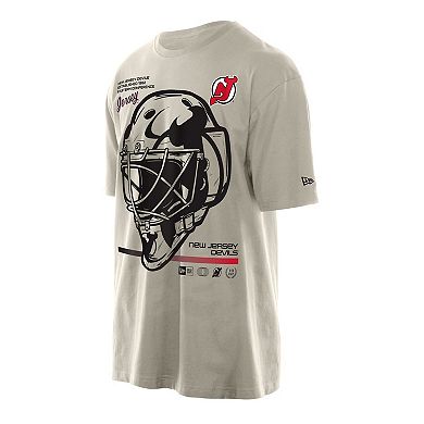 Men's New Era Tan New Jersey Devils Goalie Mask T-Shirt
