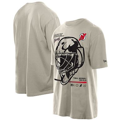 Men's New Era Tan New Jersey Devils Goalie Mask T-Shirt