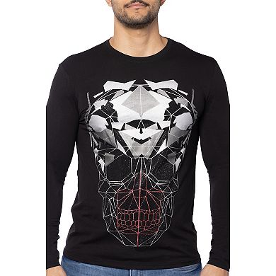 Men's Geometric Skull Rhinestone Graphic Long Sleeves T-Shirts