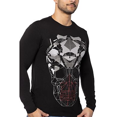 Men's Geometric Skull Rhinestone Graphic Long Sleeves T-Shirts