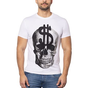 Men's Skull With $ Dollar Sign Rhinestone Graphic T-Shirts