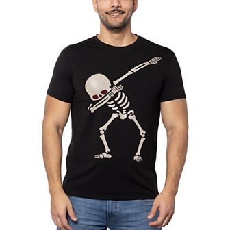 Men's Dabbing Skeleton Rhinestone Graphic T-Shirts