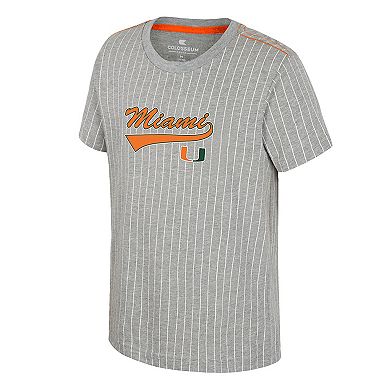 Youth Colosseum Heather Gray Miami Hurricanes Airball Baseball T-Shirt