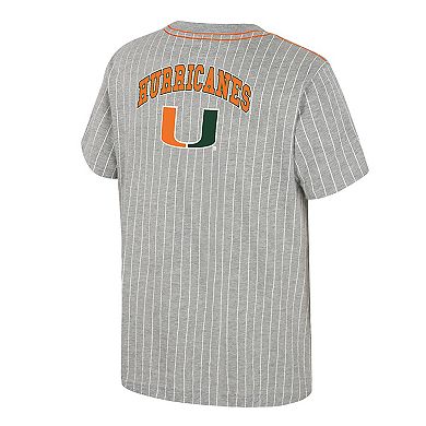 Youth Colosseum Heather Gray Miami Hurricanes Airball Baseball T-Shirt