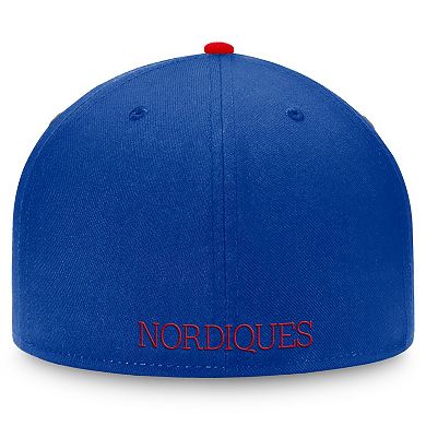 Men's Fanatics Blue/Red Quebec Nordiques Heritage Patches Fitted Hat