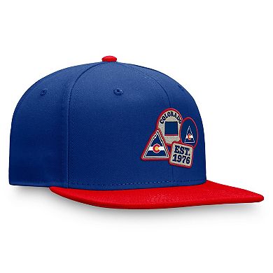 Men's Fanatics Blue/Red CO Rockies Heritage Patches Fitted Hat