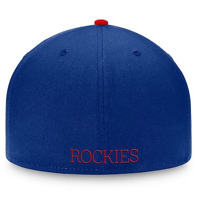 Men's Fanatics Blue/Red CO Rockies Heritage Patches Fitted Hat