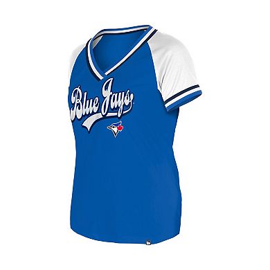 Women's New Era Royal Toronto Blue Jays Gameday Raglan V-Neck T-Shirt