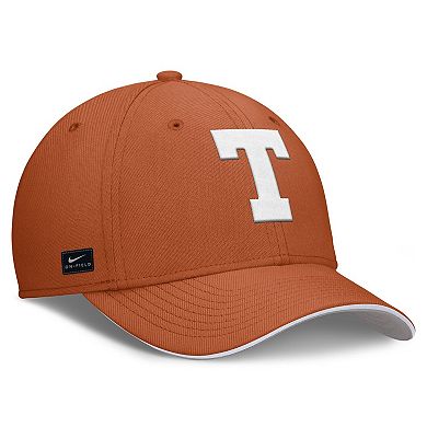 Men's Nike Texas Orange Texas Longhorns 2025 Dugout Coaches Rise Swoosh Performance Flex Hat