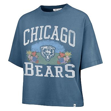Women's '47 Mineral Blue Chicago Bears Florentina Montauk Cropped T-Shirt