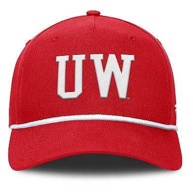 Men's Fanatics Red Wisconsin Badgers Foul Ball Rope Adjustable Hat
