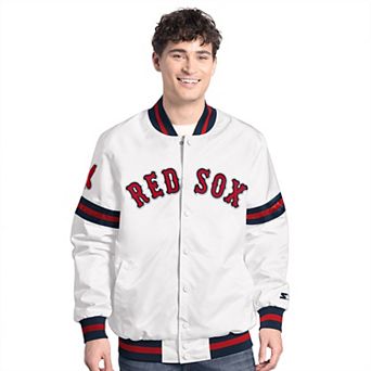 Men's Starter White Boston Red Sox Cooperstown Scout Full-Snap Varsity Jacket