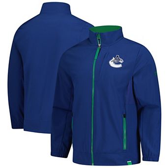 Men's Fanatics Blue Vancouver Canucks Authentic Pro Rink Coaches Full-Zip Jacket