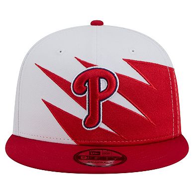Men's New Era Red/White Philadelphia Phillies Jagged 9FIFTY Snapback Hat