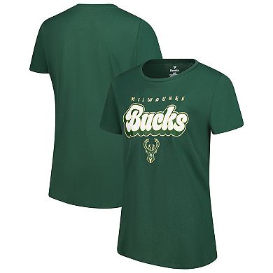 Women's Fanatics Hunter Green Milwaukee Bucks Top Baller T-Shirt