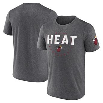 Men's Heather Charcoal Miami Heat Block Practice Performance T-Shirt