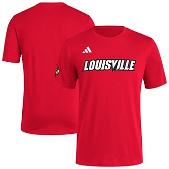 Men's adidas Red Louisville Cardinals Fresh Wordmark T-Shirt