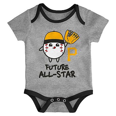 Newborn Pittsburgh Pirates Triple Hit Two-Pack Bodysuit Set