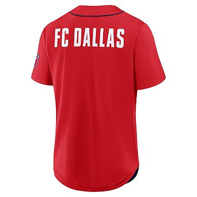 Men's Fanatics Red FC Dallas Injury Time Baseball Jersey