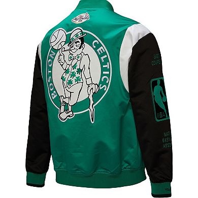 Unisex Mitchell & Ness Kelly Green Boston Celtics Vintage Team Origins Satin Full-Snap Jacket