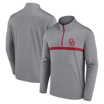 Men's Heather Gray Oklahoma Sooners Head-to-Head Quarter-Zip Pullover