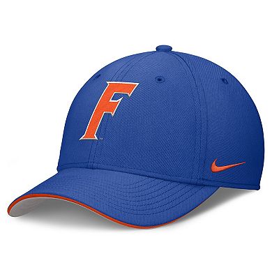Men's Nike Royal Florida Gators 2025 Dugout Coaches Rise Swoosh Performance Flex Hat