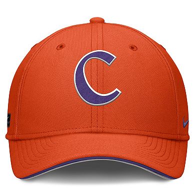 Men's Nike Orange Clemson Tigers 2025 Dugout Coaches Rise Swoosh Performance Flex Hat
