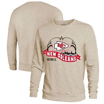 Men's Majestic Threads Cream Kansas City Chiefs Super Bowl LIX Oversized Fleece Sweatshirt