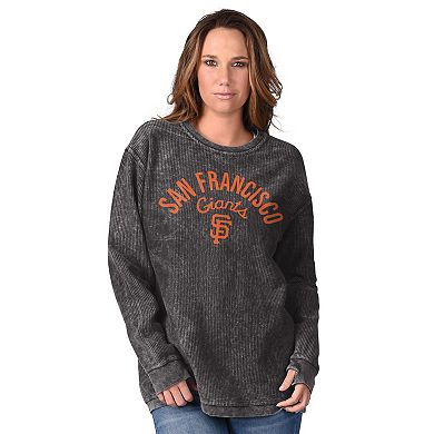 Women's G-III 4Her by Carl Banks Black San Francisco Giants Comfy Cord Pullover Sweatshirt