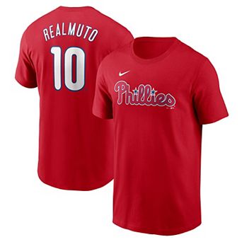 Men's Nike J.T. Realmuto Red Philadelphia Phillies Fuse Name & Number T-Shirt