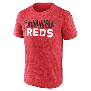 Men's Fanatics Heather Red Cincinnati Reds Fundamentals Shoot For The Sky T-Shirt
