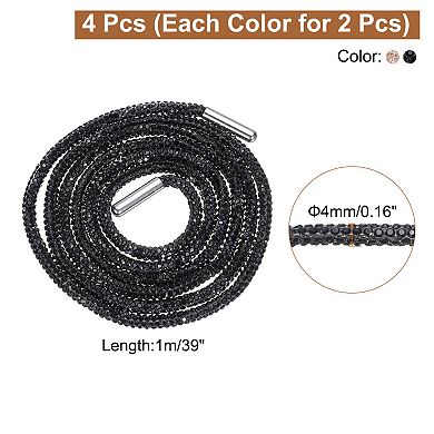 4pcs Rhinestone Shoe Laces 47" Length for Sneakers