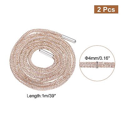 2pcs Rhinestone Shoe Laces 39" Length for Shorts Sneakers