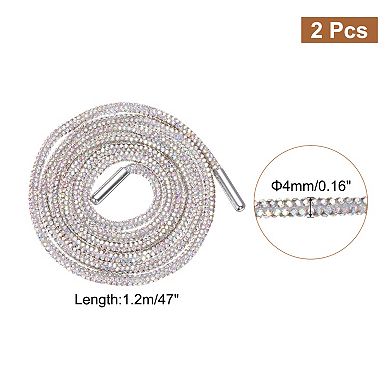 2pcs Rhinestone Shoe Laces 47" Length for Sweatpants Shorts Sneakers