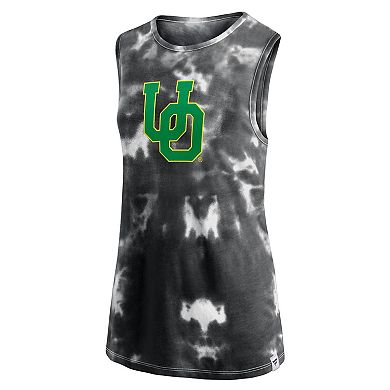 Women's Fanatics Black Oregon Ducks Sport Resort Tie-Dye Tank Top