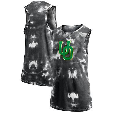 Women's Fanatics Black Oregon Ducks Sport Resort Tie-Dye Tank Top
