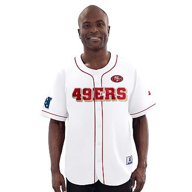 Men's Starter White San Francisco 49ers Relay Full-Button Baseball Jersey