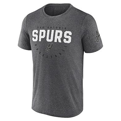 Men's Heather Charcoal San Antonio Spurs Block Practice Performance T-Shirt
