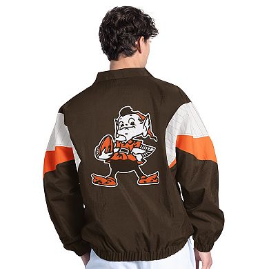 Men's Starter Brown Cleveland Browns Yard Line Vintage Logo Full-Zip Jacket