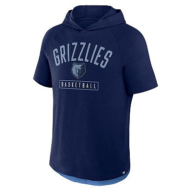 Men's Fanatics Athletic Navy Memphis Grizzlies Pass Legend Hooded T-Shirt