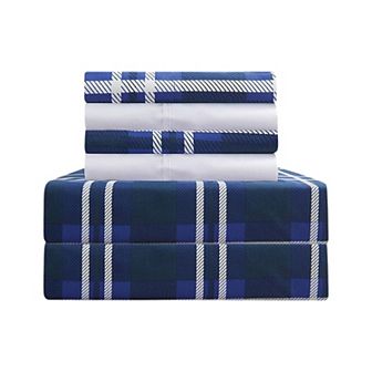 Elegant Comfort Luxury Soft Plaid Bed Sheet Set