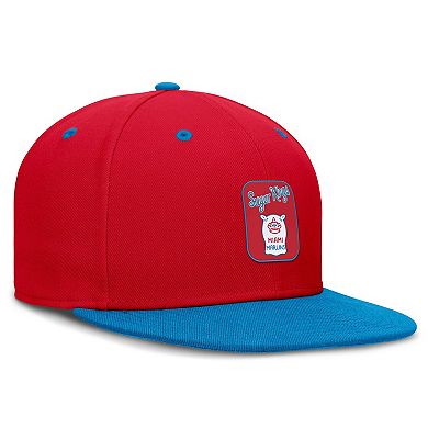 Men's Nike Red/Blue Miami Marlins City Connect Patch Performance Fitted Hat